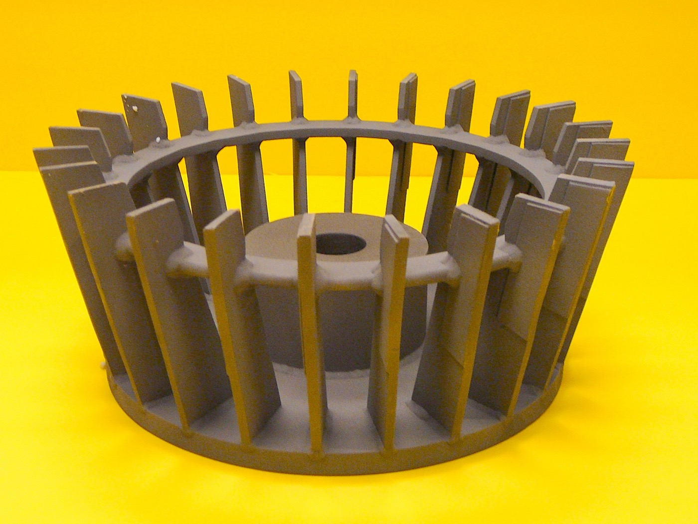 Classifier wheel with an as-sprayed tungsten carbide coating across its vanes